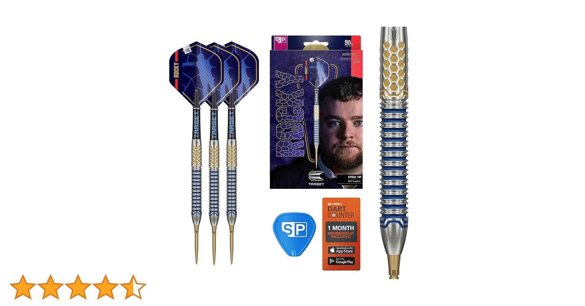 ダーツ TARGET JOSH ROCK G1 SWISS POINT STEEL Target Darts Josh Rock Gen 1 Steel Tip Swiss Point Darts, 90